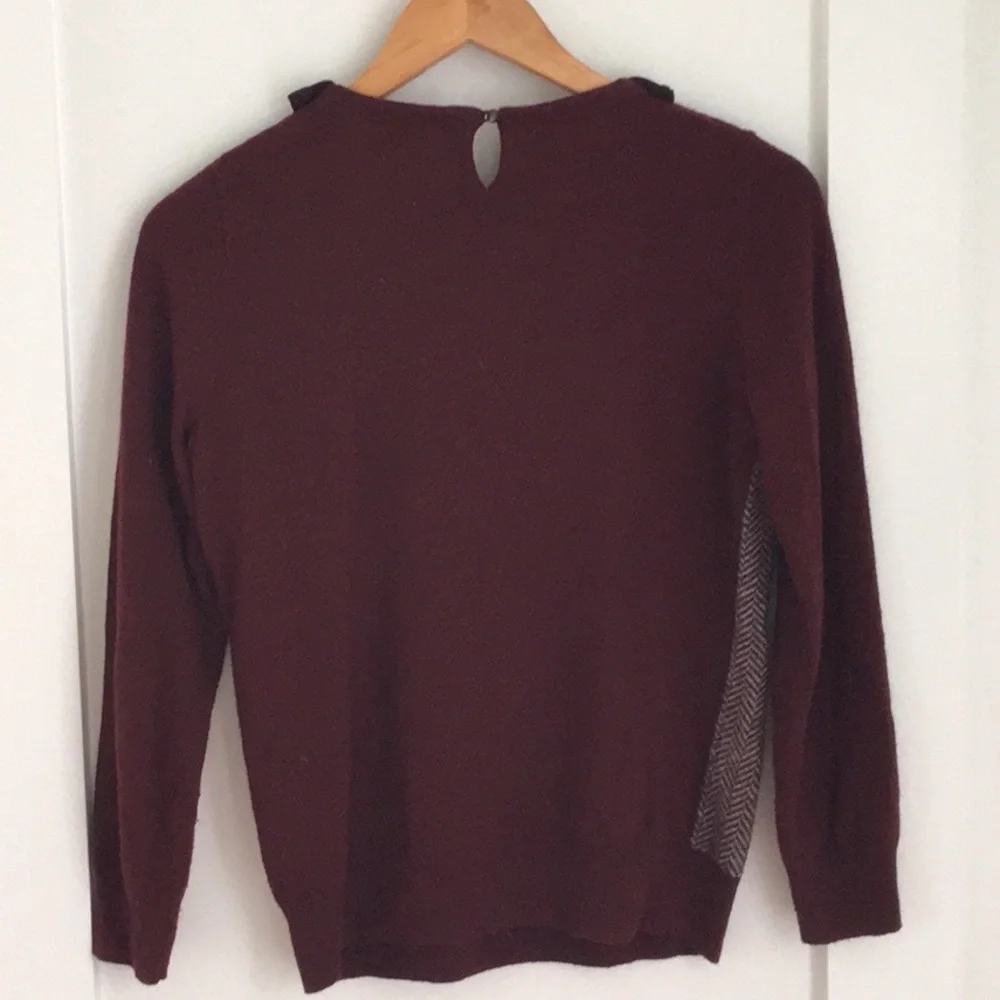 J Crew Herringbone Jeweled Collar Sweater Size XS - Picture 5 of 6